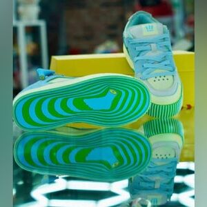 Mschf Women Stylish Blue and Cream Sneakers